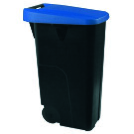 waste container 85 ltr plastic blue black lid colour blue  L 420 mm  B 570 mm  H 760 mm product photo