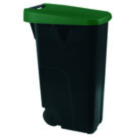 waste container 110 ltr plastic black lid colour green  L 420 mm  B 570 mm  H 870 mm product photo