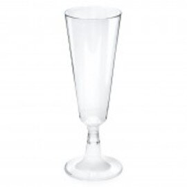 set of disposable sparkling wine glasses 15 cl disposable polystyrol transparent 10 pieces product photo
