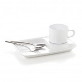 coffee cup 220 ml melamine white with tray product photo