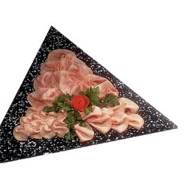 Plastic-plate made of polyethylene, triangular, black marbled with anti-slip feet, 60 x 60 x 60 cm product photo