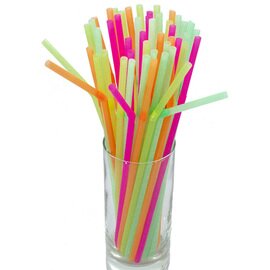 Clearance | bendy straw set neon coloured  Ø 5 mm  L 230 mm  | 500 pieces product photo