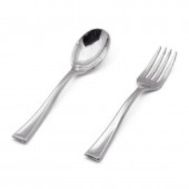 spoon mini polystyrol metal look  L 100 mm | disposable | 50 pieces product photo