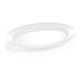 plate plastic white oval  L 355 mm  x 250 mm product photo