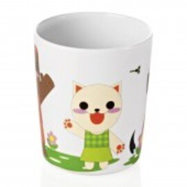Clearance | children cup 150 ml melamine multi-coloured with colorful animal themes Ø 60 mm  H 75 mm product photo