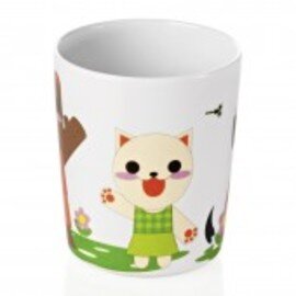 Clearance | children cup 150 ml melamine multi-coloured with colorful animal themes Ø 60 mm  H 75 mm product photo