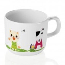 children cup 220 ml melamine multi-coloured with colorful animal themes Ø 75 mm  H 65 mm product photo