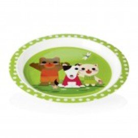 children's plate melamine multi-coloured colourful animal pictures  Ø 215 mm product photo