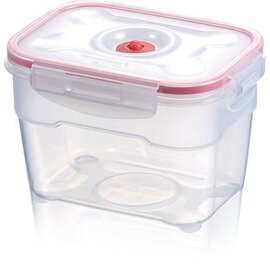 Vacuum food storage box with lid polycarbonate transparent 1.4 ltr  L 165 mm  B 125 mm  H 150 mm product photo