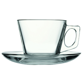 coffee cup glass 385 ml with saucer product photo