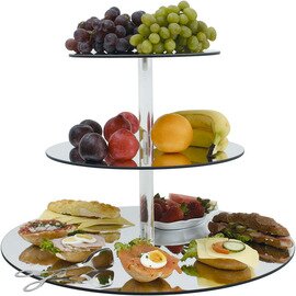 Etagere, round, 3-stage, acrylic mirror, Ø 60/40/30 cm, H 40 cm, interspace 19 cm product photo