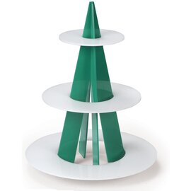 Tiered cake stand, 4 rings, green column product photo