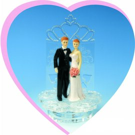 Wedding couple, acrylic / resin, &quot;crown heart&quot;, H 22 cm, heavy design, suitable for wedding day product photo