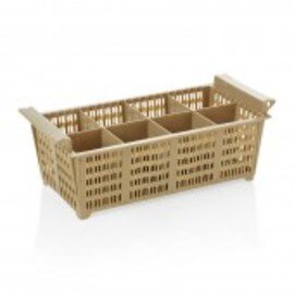 cutlery basket with carrying handles brown  H 155 mm | 8 compartments product photo