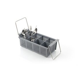 cutlery basket with carrying brackets grey  H 155 mm | 8 compartments product photo
