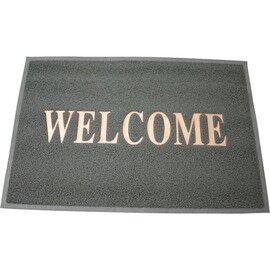 dust control mat non-slip grey Inscription WELCOME | 150 cm  x 120 cm product photo