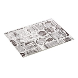 burger paper Wrap & Go white | black newspaper theme | 250 mm x 200 mm product photo