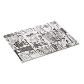 burger paper Wrap & Go white | black newspaper theme | 340 mm x 280 mm product photo