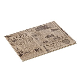 burger paper Wrap & Go brown | black newspaper theme | 250 mm x 200 mm product photo