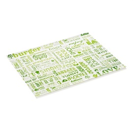 burger paper Wrap & Go white | green inscription | 340 mm x 280 mm product photo