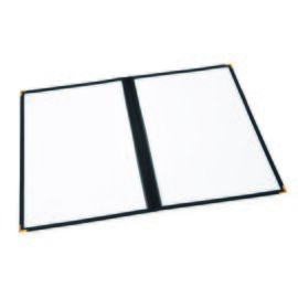 menu folder • suitable for 2 sheets (4 pages) A4 black transparent product photo