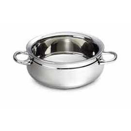 serving bowl 450 ml stainless steel round double-walled Ø 130 mm H 65 mm with handle product photo