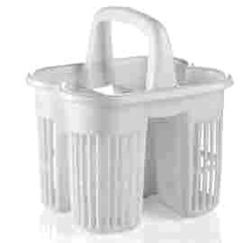 Cutlery basket, polypropylene, white, 4 divisions, 16 x 13 x 17 cm product photo
