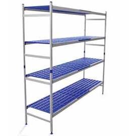 storage shelf plastic aluminium 975 mm 475 mm  H 1700 mm 4 grid shelf (shelves) shelf load 100 kg product photo