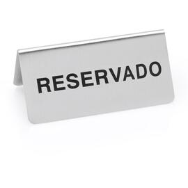 table display stand labeled with RESERVADO | 100 mm x 50 mm H 50 mm product photo