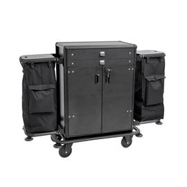 housekeeping cart | black | with 2 drawers  | 800 mm x 500 mm H 1300 mm product photo