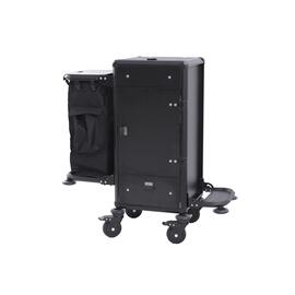 housekeeping cart | black | 1 drawer | 1 laundry bag  | 500 mm x 500 mm H 1100 mm product photo