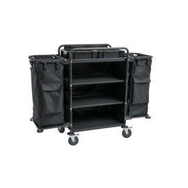 housekeeping cart | black | 2 laundry bags  | 1500 mm x 550 mm H 1100 mm product photo
