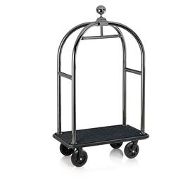 luggage trolley Drift stainless steel | gun metal | black carpet | 1120 mm x 600 mm H 1900 mm product photo