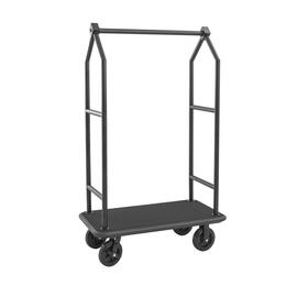 luggage trolley Voyager stainless steel | black | black carpet | Length (Width) 1120 mm x 650 mm H 1900 mm product photo