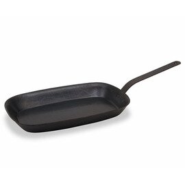 fish frying pan  • iron  • non-stick coated | 380 mm  x 240 mm  H 45 mm | hooked handle product photo