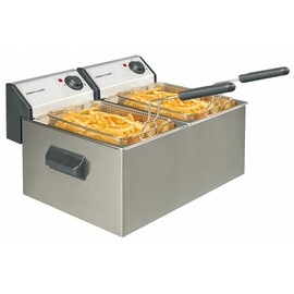 electric deep fryer 2x 5 Litre | 2 basins 10 ltr 2 baskets | 2 x 230 volts 2 x 3.2 kW product photo