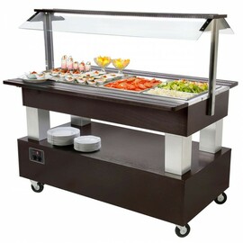 buffet bar 4 with illumination wenge coloured | suitable for 4 x GN 1/1 - 150 mm product photo