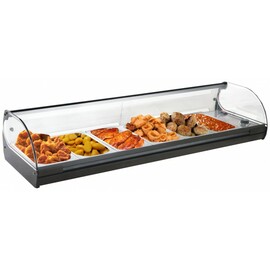 heated show case Cristal 6 6 x 1/3 GN 1000 watts 230 volts  L 1190 mm  B 395 mm  H 245 mm product photo
