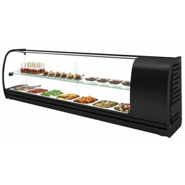 refrigerated vitrine slim black 230 volts | 7 containers GN 1/6 - 40 mm product photo
