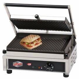 multi contact grill II | 230 volts | enamelled cast iron • grooved • grooved product photo