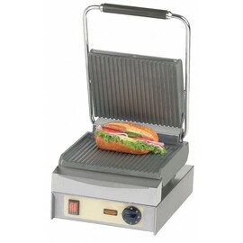 contact grill Panini Master eco | 230 volts | cast iron • grooved • grooved product photo