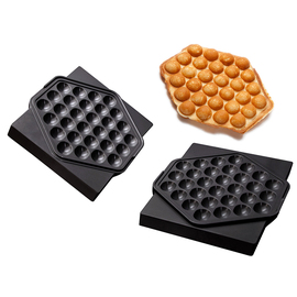 set of baking plates SWiNG Baking System bubble waffle non-stick coated | waffle size 180 x 203 x 24 mm product photo