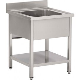 kitchen sink table JANNIK 1 basin | 500 x 400 x 250 mm with bottom shelf L 700 mm W 700 mm product photo