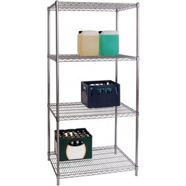 heavy duty rack GOLIATH 350 stainless steel 910 mm 610 mm  H 1820 mm 4 grid shelf (shelves) bay load 500 kg product photo