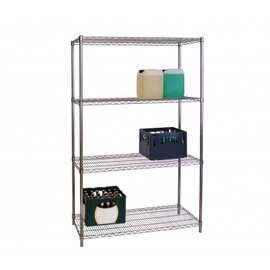 heavy duty rack GOLIATH 400 stainless steel 1220 mm 460 mm  H 1820 mm 4 grid shelf (shelves) bay load 500 kg product photo