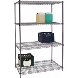 heavy duty rack GOLIATH 450 stainless steel 1220 mm 610 mm  H 1820 mm 4 grid shelf (shelves) bay load 500 kg product photo