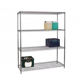 heavy duty rack GOLIATH 500 stainless steel 1530 mm 460 mm  H 1820 mm 4 grid shelf (shelves) bay load 500 kg product photo