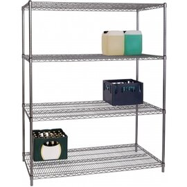 heavy duty rack GOLIATH 550 stainless steel 1530 mm 610 mm  H 1820 mm 4 grid shelf (shelves) bay load 500 kg product photo