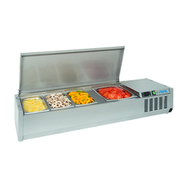 refrigerated countertop unit VRX 1200 S/S | 4 x GN 1/3 - 150 mm | 1200 mm x 395 mm H 280 mm product photo
