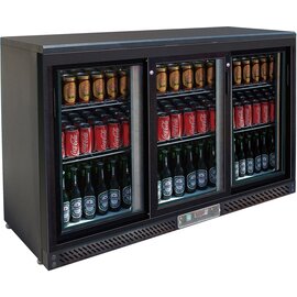 bar cooler with sliding doors SC 316 SD black 320 ltr | convection cooling product photo